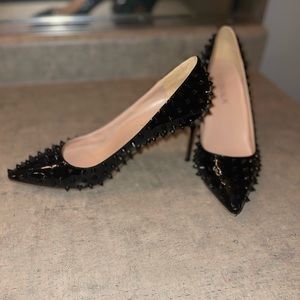 Glossy black spiked Heels